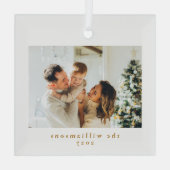 Aangepaste foto Kerstmis minimalistische eenvoudig Glas Ornament (Achterkant)