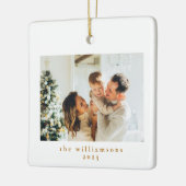 Aangepaste foto Kerstmis minimalistische eenvoudig Keramisch Ornament (Links)