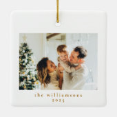 Aangepaste foto Kerstmis minimalistische eenvoudig Keramisch Ornament (Achterkant)