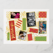 Aangepaste foto Kerstmis presenteert echte Folie Feestdagen Briefkaart (Voorkant)