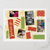 Aangepaste foto Kerstmis presenteert echte Folie Feestdagen Briefkaart (Voorkant)