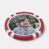 Aangepaste foto Kerstmis Rood Goud Golfer Golf Poker Chips (Enkel)