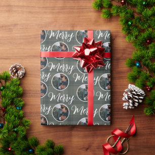 Aangepaste Foto Kerstmis Vrolijk Kerstmis Plaid Cadeaupapier