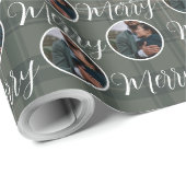 Aangepaste Foto Kerstmis Vrolijk Kerstmis | Plaid Cadeaupapier (Rol Hoek)
