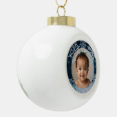 aangepaste foto Kerstsneeuwvlok keramische kerstba Bal Ornament (Links)