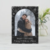 Aangepaste foto Kerstsneeuwvlokken Kaart (Staand voorkant)