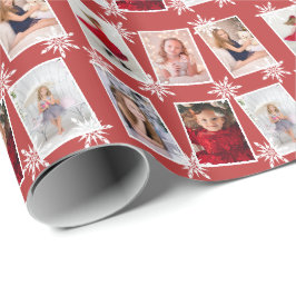 Aangepaste foto kerstsnowflakes voor collage  cadeaupapier