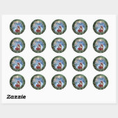 Aangepaste foto Kerststicker Ronde Sticker (Vel)