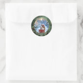 Aangepaste foto Kerststicker Ronde Sticker (Tas)