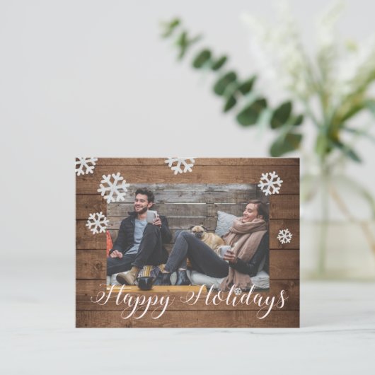 Aangepaste foto Kerstvakantie ansichtkaart Feestdagenkaart (Staand voorkant)