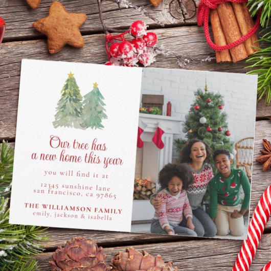 Aangepaste foto Kerstvakantie Bewegende aankondigi Kaart