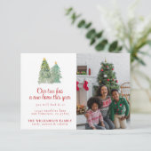 Aangepaste foto Kerstvakantie Bewegende aankondigi Kaart (Staand voorkant)
