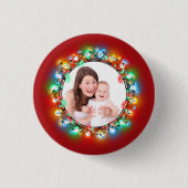 Aangepaste foto Kerstvakantie gloeilampen Ronde Button 3,2 Cm (Voorkant)