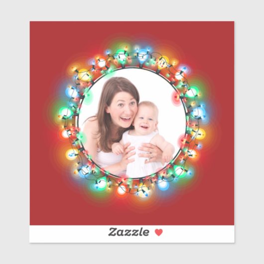 Aangepaste foto Kerstvakantie gloeilampen Sticker (Vel)