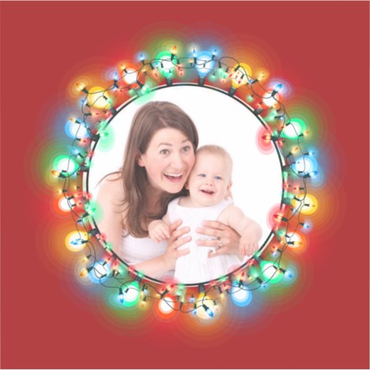 Aangepaste foto Kerstvakantie gloeilampen Sticker (Voorkant)