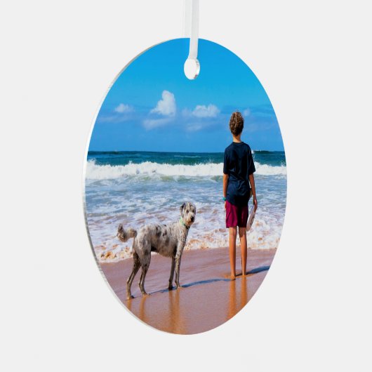 Aangepaste foto Kerstversieringen Uw eigen ontwerp Metalen Ornament (Voorkant Rechts)