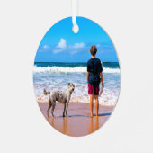 Aangepaste foto Kerstversieringen Uw eigen ontwerp Metalen Ornament (Voorkant links)