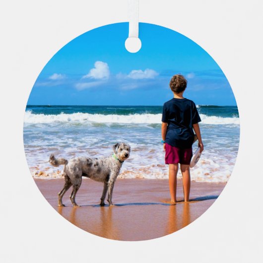 Aangepaste foto Kerstversieringen Uw eigen ontwerp Metalen Ornament (Voorkant)