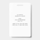 Aangepaste foto Kids Allergie Waarschuwing ICOE Ba Badge (Achterkant)