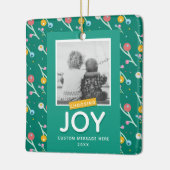 Aangepaste foto Kiezen Joy Holiday Berries Keramisch Ornament (Links)