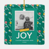 Aangepaste foto Kiezen Joy Holiday Berries Keramisch Ornament (Achterkant)