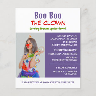 Aangepaste foto, Kinder entertainer, clown Flyer