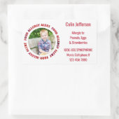 Aangepaste foto Kinder voedselallergie Medische wa Rechthoekige Sticker (Tas)