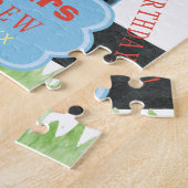 Aangepaste foto kinder voetbaldag grappig kleurrij legpuzzel (Zijkant)