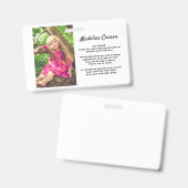 Aangepaste foto Kinder waarschuwingsbericht ICOE E Badge (Voor- en achterkant)