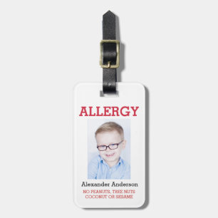 Aangepaste foto Kinder waarschuwingskaart ICE Aler Bagagelabel