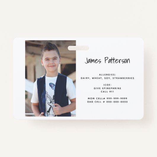 Aangepaste foto Kinder waarschuwingskaart ICOE-waa Badge (Voorkant)