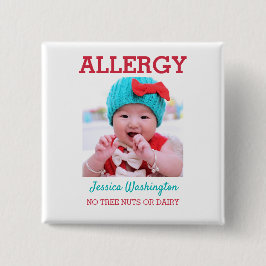 Aangepaste foto Kinder waarschuwingswaarschuwing I Vierkante Button 5,1 Cm