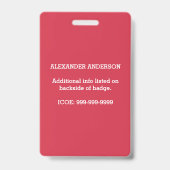 Aangepaste foto kinderallergie alert ICOE Badge (Achterkant)