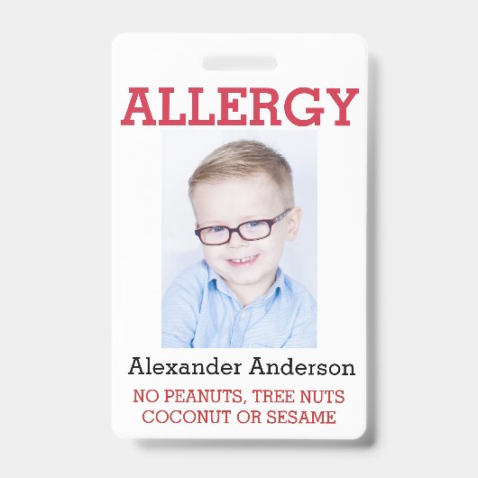 Aangepaste foto kinderallergie alert ICOE Badge (Voorzijde)