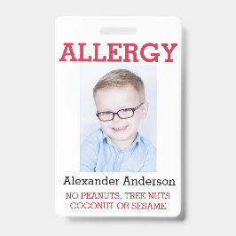 Aangepaste foto kinderallergie alert ICOE Badge