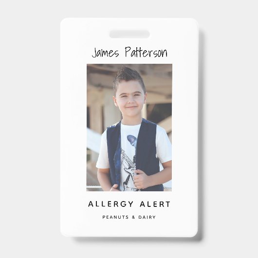 Aangepaste foto kinderen allergie alert ICOE waars Badge (Voorzijde)