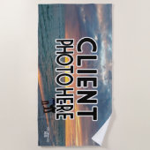 Aangepaste foto-klant en Logo van uw bedrijf Strandlaken (Voorkant)