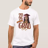 Aangepaste foto Klas van 2027 afstudeercadeau T-shirt (Voorkant)