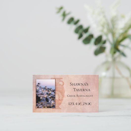 Aangepaste foto Klassiek Grieks Visitekaartje (Staand voorkant)