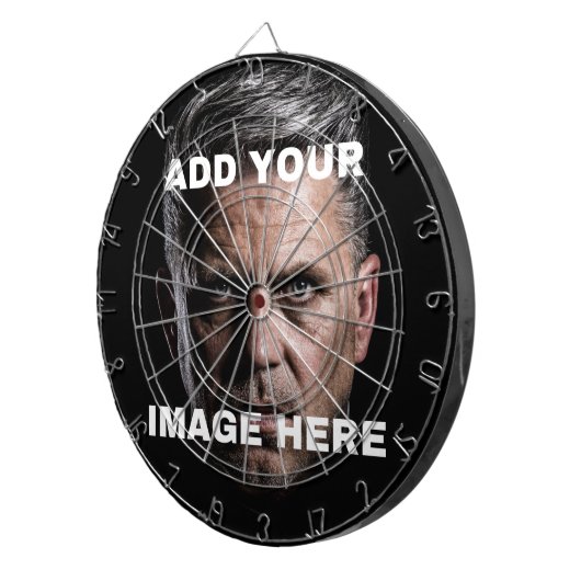 Aangepaste foto Klassieke persoonlijke Sjabloon af Dartbord (Voorkant Rechts)