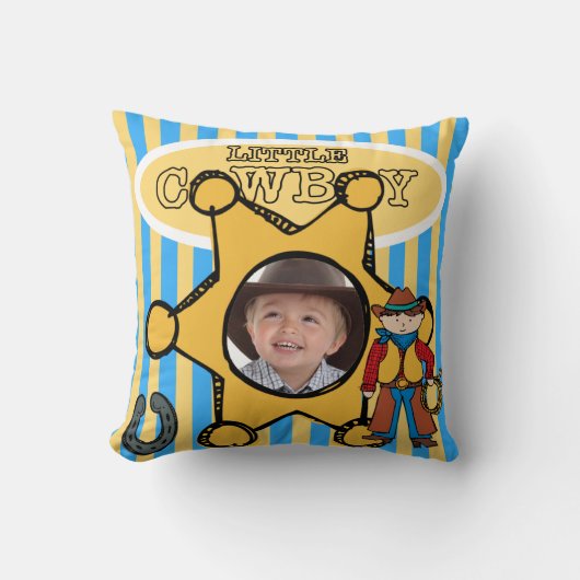 Aangepaste foto kleine cowboy Pillow Kussen (Voorkant)
