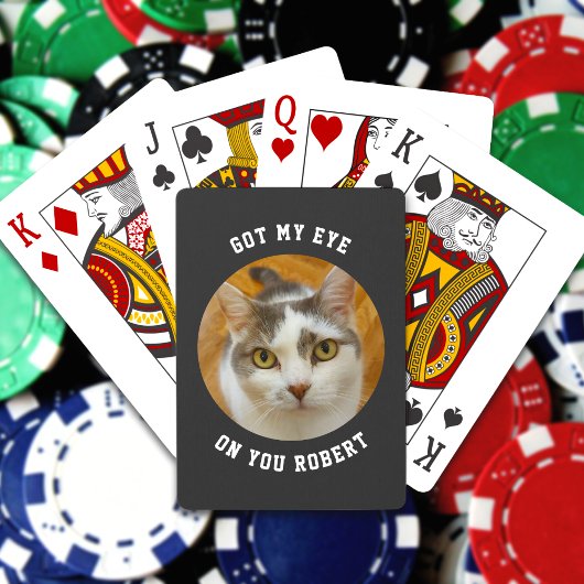 Aangepaste foto kleur grappige tekst gepersonalise pokerkaarten