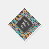 Aangepaste foto, kleurrijk, 40e verjaardag papier, servet (Hoek)