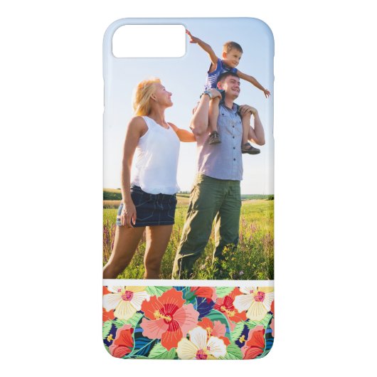 Aangepaste foto kleurrijk hibiscuspatroon Case-Mate iPhone case (Achterkant)