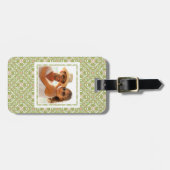 Aangepaste foto kleurrijke retro achtergrond 2 bagagelabel (Voorkant horizontaal)