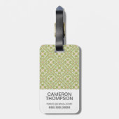 Aangepaste foto kleurrijke retro achtergrond 2 bagagelabel (Achterkant verticaal)