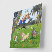 Aangepaste FOTO-klokken uw foto en foto's Vierkante Klok (Hoek)