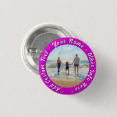 Aangepaste Foto Knop Cadeau Gepersonaliseerde Teks Ronde Button 3,2 Cm (Voorkant /achterkant)