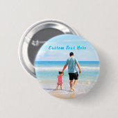 Aangepaste foto-knop Gepersonaliseerde tekst Ronde Button 5,7 Cm (Voorkant /achterkant)