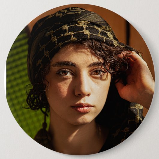 Aangepaste foto-knop groot ronde button 6,0 cm (Voorkant)